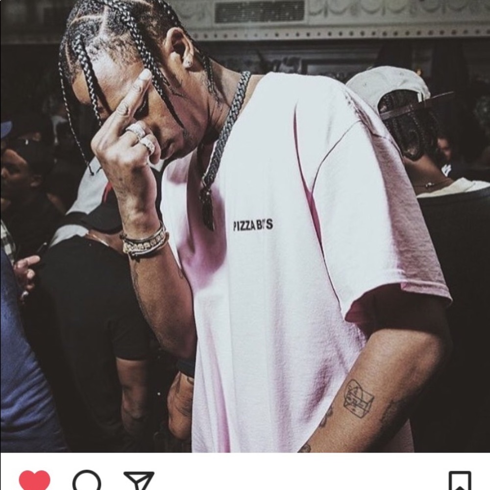 Travis Scott WAV pink pizza boys official tee